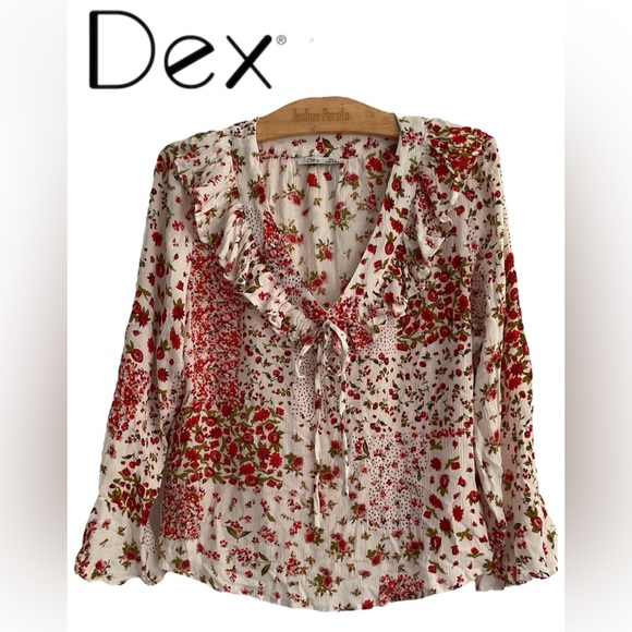 Dex Tops - ❤️Dex Floral Blouse - Red and Green